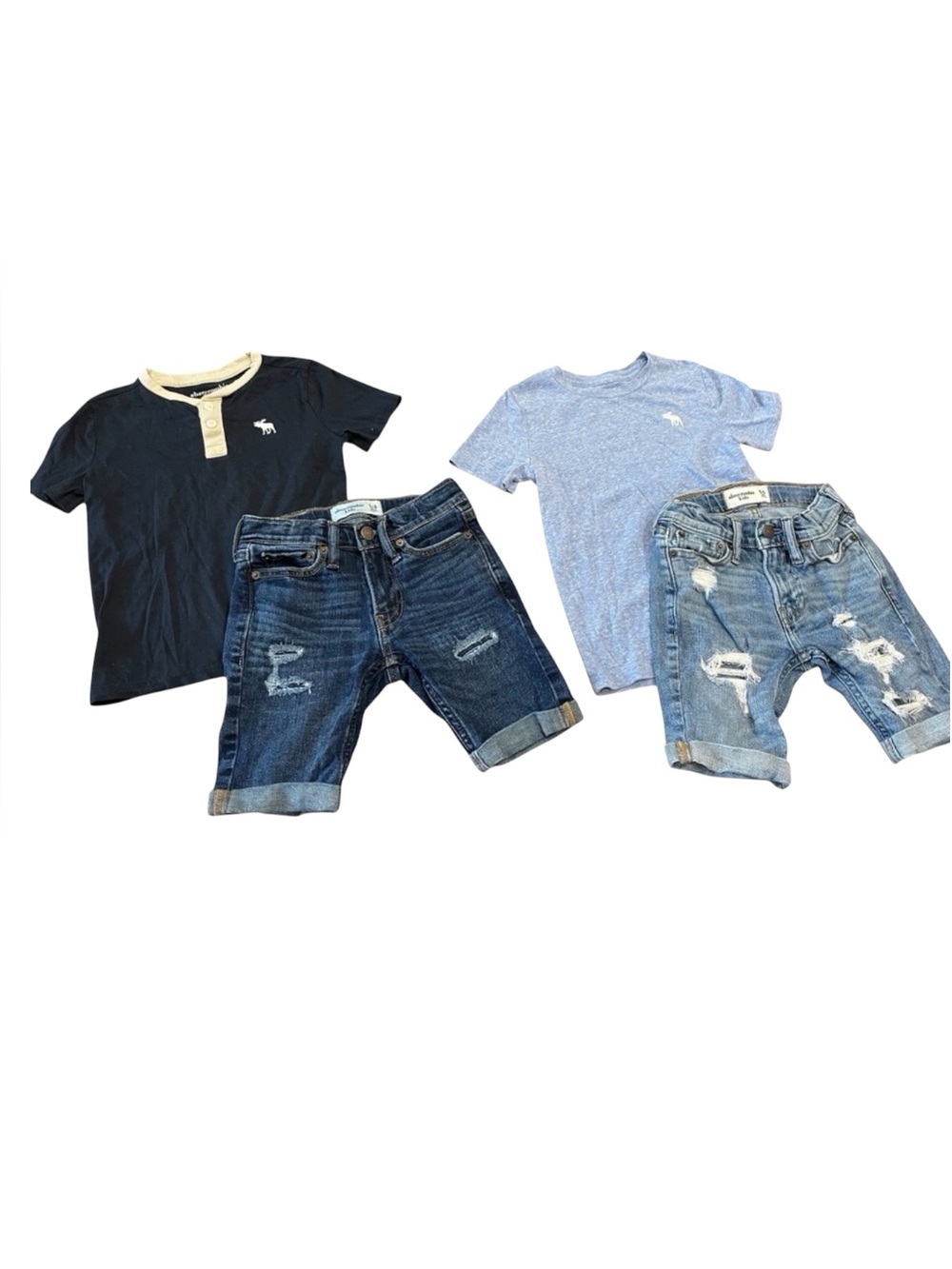 Abercrombie Kids T-Shirts and Denim Shorts Bundle Set Size 5/6 EUC